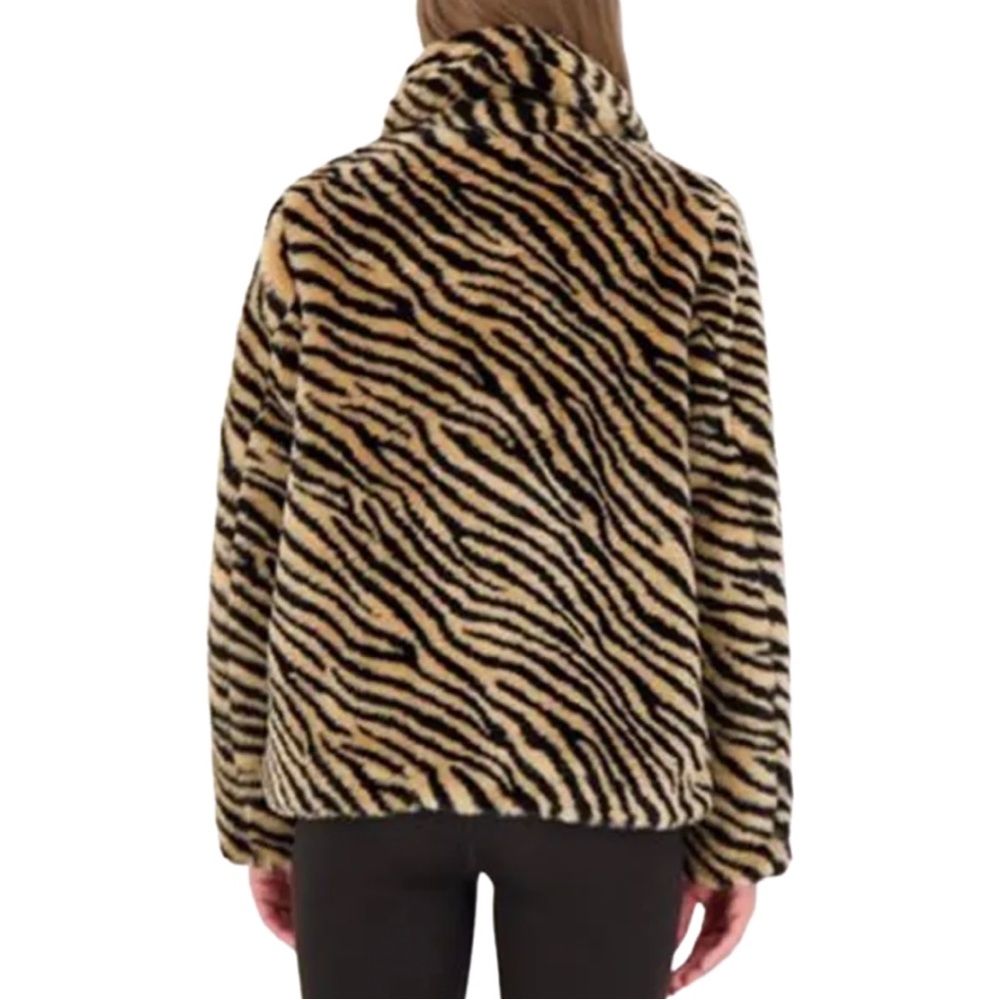 Kate Spade Faux fur animal print jacket Old Money Quiet Luxury NWT Size XS - Picture 2 of 10